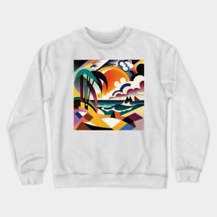 Abstract Art Style - Tropical Beach Crewneck Sweatshirt